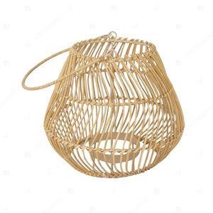 Portavelas de Ratán Minimalista en Forma de Lágrima, Farol Colgante de Mimbre Abierto, Portavelas de Cristal para Jardín, Decoración Interior - Product Image 3