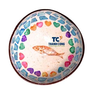 สินค้าขายดี ชามใส่ของทำจากมะพร้าวขัดเงา สไตล์วินเทจ ลายปลาทะเล ดีไซน์มินิมอล เป็นมิตรกับสิ่งแวดล้อม เหมาะสำหรับรีสอร์ท ร้านบูติก - Product Image 1