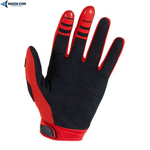 Red Black Full Finger Motocross Racing Gloves Breathable Non <b>Slip</b> <b>Nylon</b> Hook And Loop Closure Unisex Outdoor Use - Product Image 2