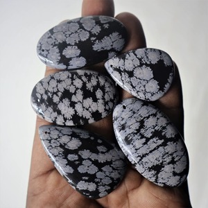 Piedra Preciosa Cabujón Suelta de Obsidiana Copo de Nieve Natural de Súper Calidad, Material para Joyería Fina, Tamaño Libre, Vendedor Mayorista de Jaipur - Product Image 3