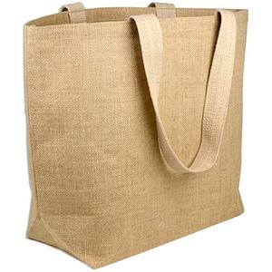 Natural Burlap Jute Messenger Bag with Long <b>Adjustable</b> Strap Lightweight Crossbody Bag for Travel Work and Casual Carry - Product Image 1