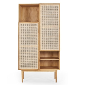 ตู้เก็บของไม้สักและหวายธรรมชาติสไตล์มินิมอล - Product Image 1