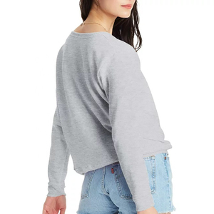 NOUVEAU Sweat-shirt décontracté d'été pour femme, uni, à manches longues, style streetwear, respirant, 100% coton - Product Image 3