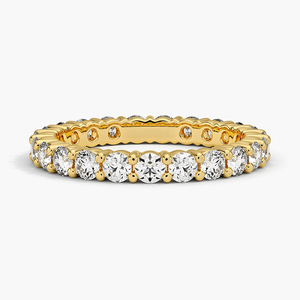 Anillo de Diamantes de Corte Redondo con Garras Compartidas de Eternidad Completa - Product Image 2