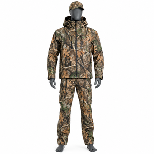 <b>Camouflage</b> Winter Hunting <b>Jacket</b> and Pants Set Waterproof Windproof Breathable Soft Shell Polyester Outdoor Apparel for <b>Men</b> - Product Image 1