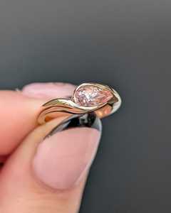 Gorgeous Lab Grown Pink Color 1.01CT Pear Cut Diamond Curve Band <b>Ring</b> For Women's Wedding Party Gift For Girlfriends - Product Image 4