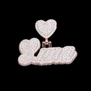 Viral 2026 Heart hook custom name Lab Grown Diamond June Gift Fine Jewelry Pendants & <b>Charms</b> Graduation Birthday Achievement - Product Image 2