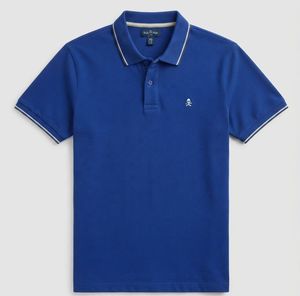 Polo da Uomo <span class=keywords><strong>Dolce</strong></span> & <span class=keywords><strong>Gabbana</strong></span> in Cotone Piqué Blu, Manica Corta, Vestibilità Regolare, Bordo a Contrasto, Logo Teschio Ricamato, Stile Preppy - Product Image 1