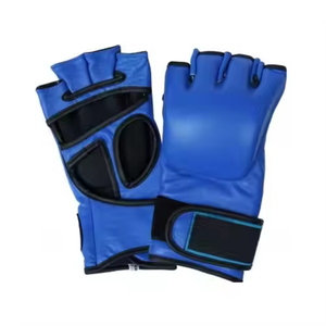 Guantes de Boxeo MMA de Cuero con Logotipo Personalizado Profesional, Medios Dedos, Transpirables, Ligeros, Cierre de Gancho y Bucle, Unisex para Exteriores - Product Image 5
