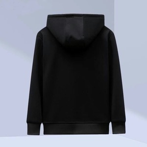 เสื้อฮู้ดแฟชั่นใหม่สำหรับผู้ชาย ฤดูใบไม้ร่วง ฤดูหนาว ผ้าฝ้าย 100% พิมพ์ลายตามสั่ง สีพื้น ผ้าฟลีซถัก แขนยาว ซิป OEM - Product Image 2