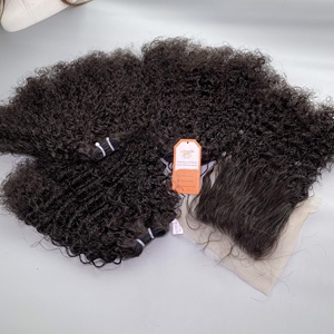 Venta al por mayor Raw vietnamita birmano rizado lujo calidad extensiones de cabello rizado paquete con cierre de encaje y Frontal 24 26 pulgadas - Product Image 2