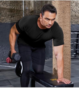 Camiseta de Fitness para Hombre con Logotipo Personalizado, Tejido Elástico Cómodo para Entrenamiento - Product Image 5