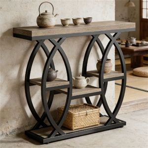 Tavolino Consolle Robusto e Stabile con Soluzione di Archiviazione Pratica, Tavolo da Divano, Tavolo d'Ingresso - Product Image 3