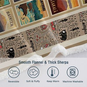 Geographic Atlas Printed 60*80 Inches Sherpa Fleece Blanket World Map Pattern for All Seasons Home Bedroom Coral Fleece Blankets - Product Image 6