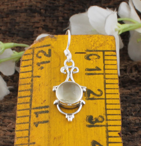 Boucles d'oreilles pendantes en préhnite naturelle, argent sterling 925, bijoux de luxe faits à la main, pierre précieuse authentique pour les occasions de mariage et de fête - Product Image 6
