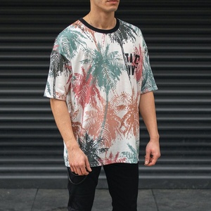 Camisetas de gran tamaño de algodón 100% de lujo para hombre, sublimación personalizada 3D para estampado Puff, ropa de calle gráfica con hombros caídos, Digital sólida - Product Image 2