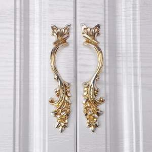 Manijas de latón dorado de primera calidad para gabinetes, tiradores decorativos para puertas de muebles, manijas de lujo para cajones de armarios, juego de herrajes modernos para cocina - Product Image 2