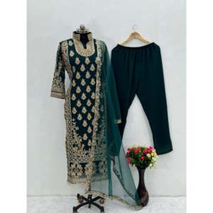 Belle tenue de fête pour femmes haut pantalon Dupatta ensemble ensembles élégants pour femmes pour des occasions spéciales - Product Image 1