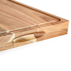 Planche à découper en bois d'acacia épaisse, réversible, multi-usages, grande taille, avec rainure pour les jus - Product Image 3