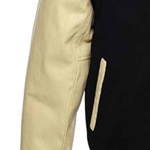 Stonefield Manufacturing Geometric Patchwork Stand Collar Varsity <b>Jacket</b>-100% Wool Hooded <b>Waterproof</b> Streetwear <b>Winter</b> Outerwear - Product Image 2