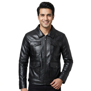 <b>Mens</b> <b>Leather</b> <b>Jackets</b> Wholesale Custom Made Own High Quality Faux or Original <b>Leather</b> Plus Size Fashion <b>Leather</b> <b>Jackets</b> for <b>Men</b> - Product Image 1