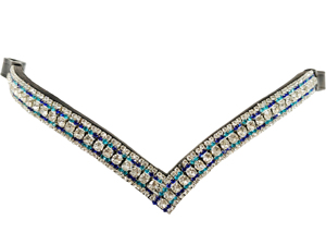 Fronture en cuir multicolore de haute qualité à 5 rangées de cristaux, avec tailles personnalisables (-Cob-Full-Exfull) – Disponible au meilleur prix - Product Image 3