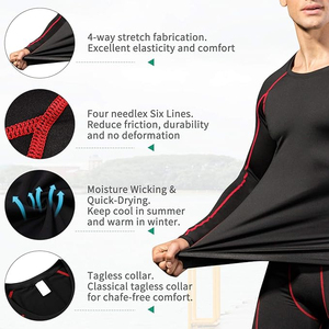 <b>Men's</b> Sleeve <b>Compression</b> T <b>Shirt</b> Breathable Quick Dry Slim Fit Sports Top Workout Training Tee - Product Image 4