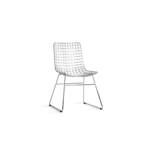 Fauteuil en fil métallique bleu, style Mid-Century Modern, avec dossier à lattes, ensemble de 2 chaises de salle à manger, pour l'extérieur, villas, appartements, meubles - Product Image 4