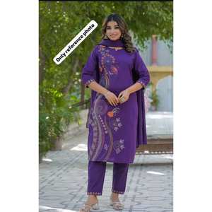Últimos conjuntos de kurta de algodón para damas indias y pakistaníes con diseño tradicional, trajes indios y pakistaníes listos para usar. Compre al por mayor. - Product Image 1