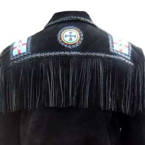 Streetwear Punk Style Cowboy <b>Jacket</b> Canvas <b>Winter</b> Classic Western Front Logo Quick Dry <b>Leather</b> <b>Jacket</b> for Men - Product Image 2