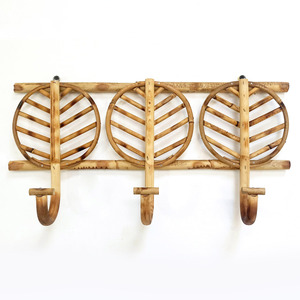 Retail <b>hooks</b> direct price from supplier high quality cane rattan triple <b>hook</b> <b>wall</b> organization - Product Image 1
