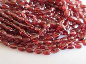 ลูกปัดโกเมนโมซัมบิกขายส่งลูกปัดอัญมณีรูปไข่เรียบอุปกรณ์ทำเครื่องประดับ5เส้น - Product Image 5