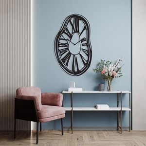 Horloge murale noire de style antique pour cuisine, chambre, bureau et école, ajoute un attrait décoratif classique et intemporel à la décoration murale, en provenance d'Inde. - Product Image 6