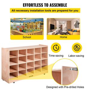 20 unità di stoccaggio in classe da 30 pollici in legno compensato alto Cubbies per bambini e adolescenti - Product Image 6
