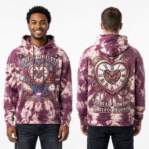 Sudadera con Capucha Morada Lila Personalizada para Hombre, Corte Ajustado, Estilo Urbano, Gráfico de Ángel, Lavado Vintage, Manga con Pedrería, Fabricante de Ropa - Product Image 4