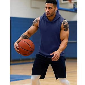 Camiseta Deportiva de Alta Calidad para Hombre, de Secado Rápido, Tejida, con Logotipo Personalizado, Talla Grande, Transpirable, Ecológica, sin Mangas - Product Image 2