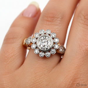 Bague de fiançailles en diamant Djewels, or 14 carats, diamant de laboratoire taille brillant, certifié IGI, style féminin de luxe, prix de gros imbattable - Product Image 1