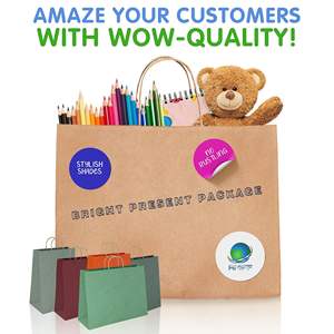 Bulk 25 <b>Pack</b> Black Kraft Paper Gift <b>Bags</b> with Handles 8 X 4.75 X 10.5 Inch 150 GSM Model D0100HPEKGV for Shopping and Gifts - Product Image 4