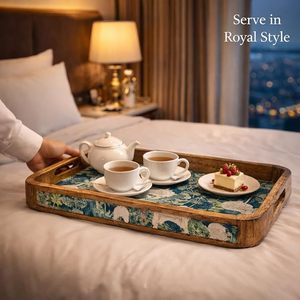 Plateau en bois imprimé Pichwai, pot décoratif pour la maison, cadeau de retour, souvenir de mariage, cadeau de pendaison de crémaillère, Diwali, 100 pièces, sans BPA, qualité alimentaire - Product Image 1