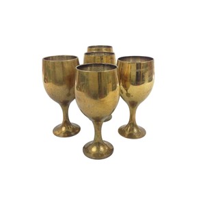 Gobelet à vin en laiton plaqué or, style médiéval vintage, calice en métal pour mariage, fête, hôtel, bar, décoration de table, vente en gros - Product Image 5