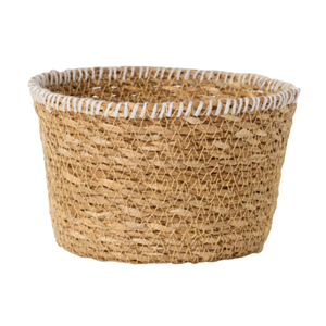Eco-friendly Traditional Multifunction Seagrass Basket, Natural Round Seagrass Basket Handwoven Kitchen <b>Storage</b> From Vietnam - Product Image 2