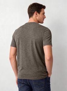 T-shirt en coton pour homme, col rond, manches courtes, doux, respirant, écologique, séchage rapide, coupe ajustée, vierge, avec logo frontal, vente en gros - Product Image 4