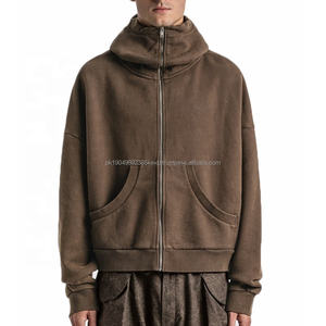 Fabricantes de prendas de vestir Sudadera con capucha con cremallera completa personalizada Streetstyle 100% Sudadera de algodón Hombres Sudaderas con capucha de gran tamaño con logotipo personalizado - Product Image 1