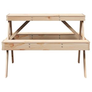 Mesa de Picnic de Madera de Pino Sólido Mediana para Uso en Exteriores - Product Image 4