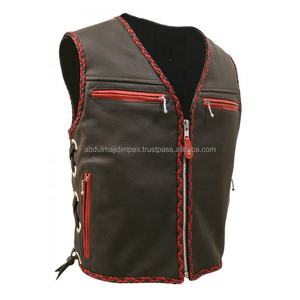 Veste d'hiver Vente en gros Nouveau gilet rétro en cuir pour hommes Col V Gilet de moto décontracté pour hommes Veste d'hiver surdimensionnée pour hommes - Product Image 1