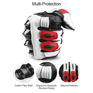 Gants de moto, gants de protection pour motards, motocross, unisexe, en cuir, écran tactile, doigts entiers, imperméables, respirants, pour l'extérieur - Product Image 3