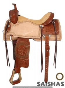 Selle de rodéo confortable et légère de haute qualité SAISHAS Western DD en cuir véritable fabriquée à la main pour les spectacles de course de barils - Product Image 2