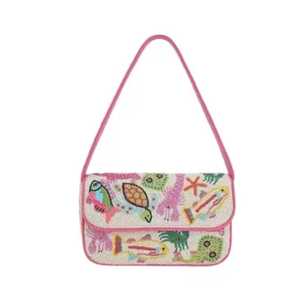 Sac à bandoulière en résine style bohème pour femmes indiennes, imprimés animaliers, fait main, perlé, avec fermeture éclair, grande capacité, pour soirée - Product Image 5