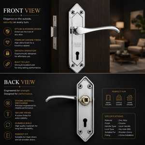 Universal Indoor Bedroom Stainless Steel Waterproof <b>Door</b> Handle <b>Lock</b> Push Button - Product Image 4