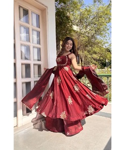Indian Stunning Fendyy Silk with Thread with Sequence Anarkali Suit for Wedding Occasion and Festive Party for Women Fancy Wear - Product Image 1